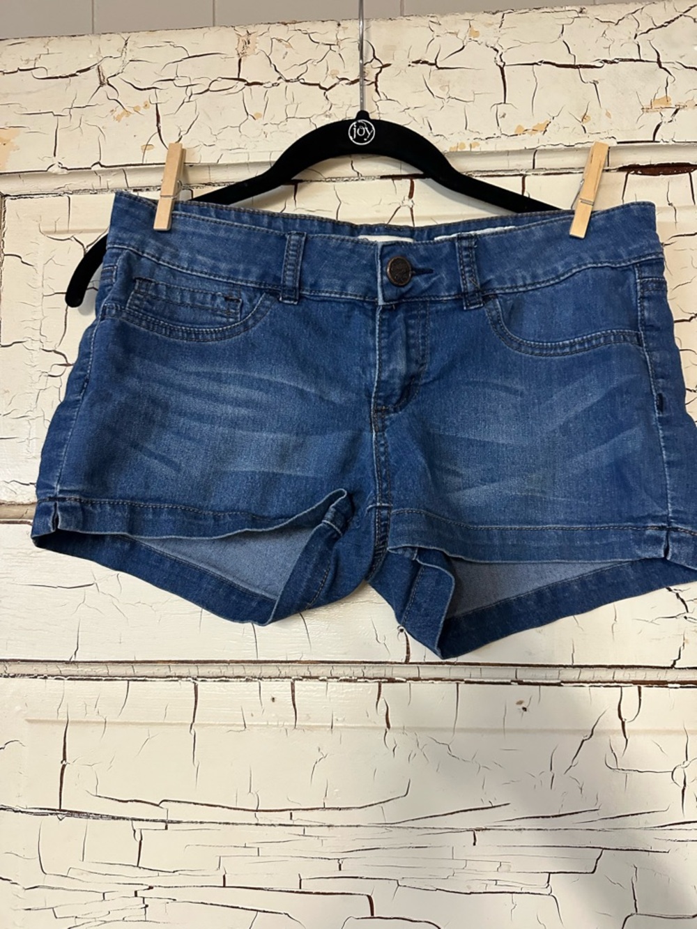 Indigo Rein Blue Denim Cuffed Jean Shorts